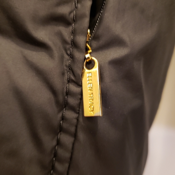 Ellen Tracy Duck Down Puffer Long Winter Coat Black Feather Size Small - Picture 4 of 10